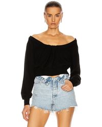 Alexander Wang Cropped Drape Neck Sweater - Schwarz