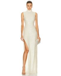 LAPOINTE - Sequin Viscose High Neck Sleeveless Gown - Lyst