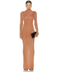 LAQUAN SMITH - Long Sleeve Mock Neck Gown - Lyst