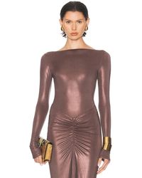 LAPOINTE - Coated Jersey Boatneck Bodysuit - Lyst