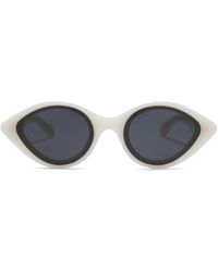 Alaïa - Alaïa Lettering Logo Oval Sunglasses - Lyst