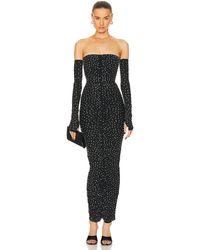 Alex Perry - Crystal Ruched Column Glove Dress - Lyst