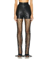 LAPOINTE - Stretch Faux Leather Mesh Pant - Lyst