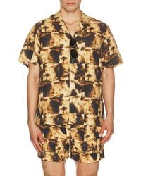 AUTO-REPLY - Alex Printed Short Sleeve Linen Shirt - Lyst