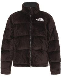 The North Face - Versa Velour Nuptse In Coal Brown - Lyst