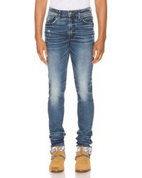 Amiri Dirty Indigo Stack Jeans in Blue for Men - Lyst