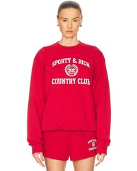 Sporty & Rich - Varsity Crest Crewneck Sweatshirt - Lyst