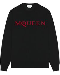 McQueen - Crew Neck Jacquard Sweater - Lyst