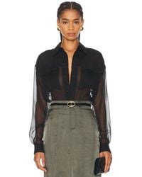 Saint Laurent - Button Up Top - Lyst