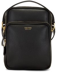 Tom Ford - Soft Grain Leather Smooth Calf Leather Small Double Zip Messenger - Lyst