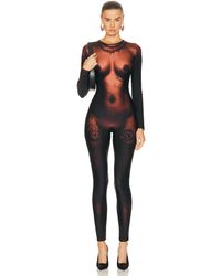 Jean Paul Gaultier - Printed Corps Long Sleeve High Neck Jumpsuit - Lyst