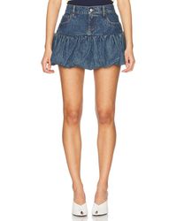 Coperni - Gathered Hem Denim Mini Skirt - Lyst
