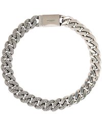 Saint Laurent - Rhinestone Thick Curb Chain Necklace - Lyst