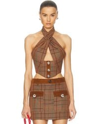 Area - Crystal Halter Top - Lyst