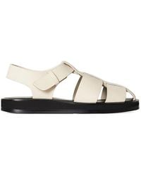 The Row - Fisherman Flat Leather Sandals - Lyst