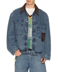 Charles Jeffrey - Denim Jacket With Corduroy Collar - Lyst