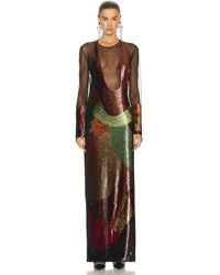 Tom Ford - Sequins Anatomical Long Sleeve Evening Dress - Lyst