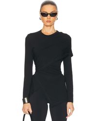 Helmut Lang - Draped Long Sleeve Top - Lyst