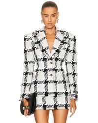 Versace - Tweed Check Blazer - Lyst