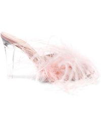 Brother Vellies Feather Palms Court Shoes - Pink