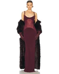Helsa Sheer Knit Curve Maxi Dress in Blue | Lyst