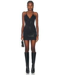 David Koma - Rhinestone Feather Cami Mini Denim Dress - Lyst