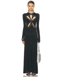 Rabanne - Flower Cut Out Long Dress - Lyst