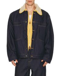 Charles Jeffrey - Denim Jacket With Knitted Collar - Lyst