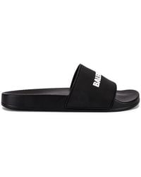 Balenciaga - Logo Rubber Pool Sliders - Lyst