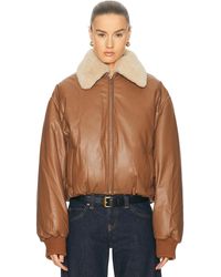 AEXAE - Leather Bomber Jacket - Lyst