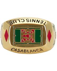 CASABLANCA Tennis Club Ring in Gold_green Metallic for Men Mens Rings CASABLANCA Rings 