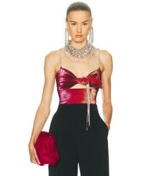 Area - Crystal Cutout Top - Lyst