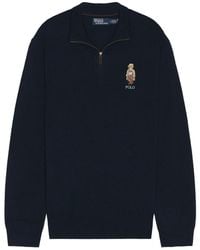 Polo Ralph Lauren - Lex Merino Wool Novelty Bear 1/2 Zip Sweater - Lyst