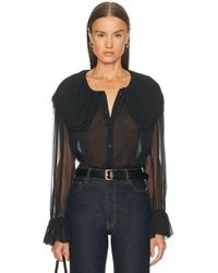 FRAME - Tiered Statement Blouse - Lyst