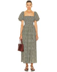 Matteau - Shirred Bodice Peasant Dress - Lyst