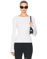 Courreges - Boat Neck Rib Knit Sweater - Lyst