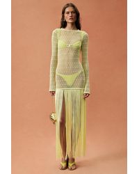 SAME - For Fwrd Long Sleeve Fringe Maxi Dress - Lyst