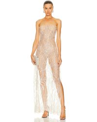 Sid Neigum - Sheer Sequin Strapless Dress - Lyst