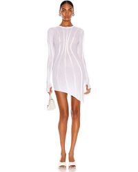 SAMI MIRO VINTAGE - Asymmetric Baby Rib Mini Dress - Lyst