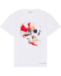 Alexander McQueen - Obscured Skull Print T-shirt - Lyst
