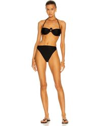 Adriana Degreas Solid High Leg Strapless Bikini - Black