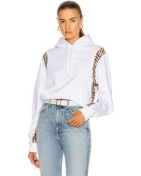 Burberry Cotton Bronx Check-sleeve Sweatshirt in Black - Lyst