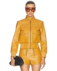 R13 - Shrunken Zip Up Leather Jacket - Lyst