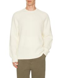 Theory - Montana Wool Cable Long Sleeve Crew Neck Sweater - Lyst