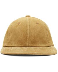 Beams Plus Logo-embroidered Leather-trimmed Herringbone Cotton Cap in Green Womens Mens Accessories Mens Hats 