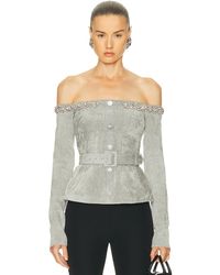 Self-Portrait - Chenille Knit Crystal Trim Top - Lyst