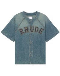 Rhude - Baseball Denim Shirt - Lyst