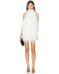 AEXAE - Polyester Fringe Halter Mini Dress - Lyst