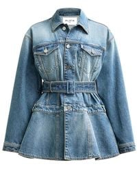 Alaïa - Peplum Denim Jacket - Lyst