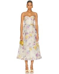 Zimmermann - Luna Ruffle Midi Dress - Lyst